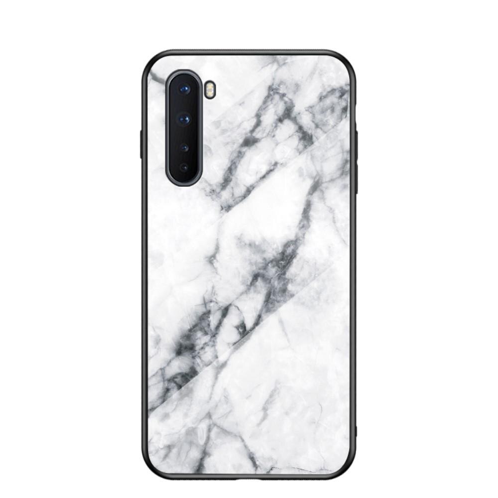 OnePlus Nord Hülle aus gehärtetem Glas White Marble