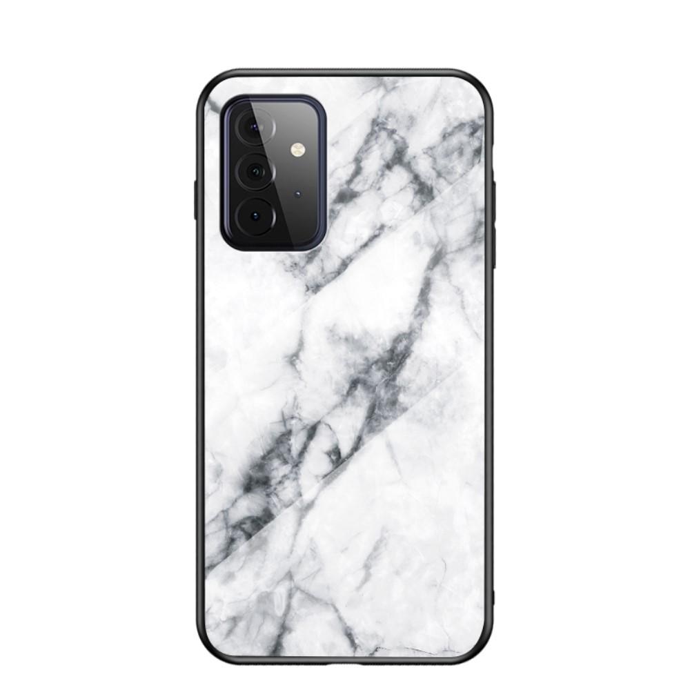 Samsung Galaxy A72 5G Hülle aus gehärtetem Glas White Marble