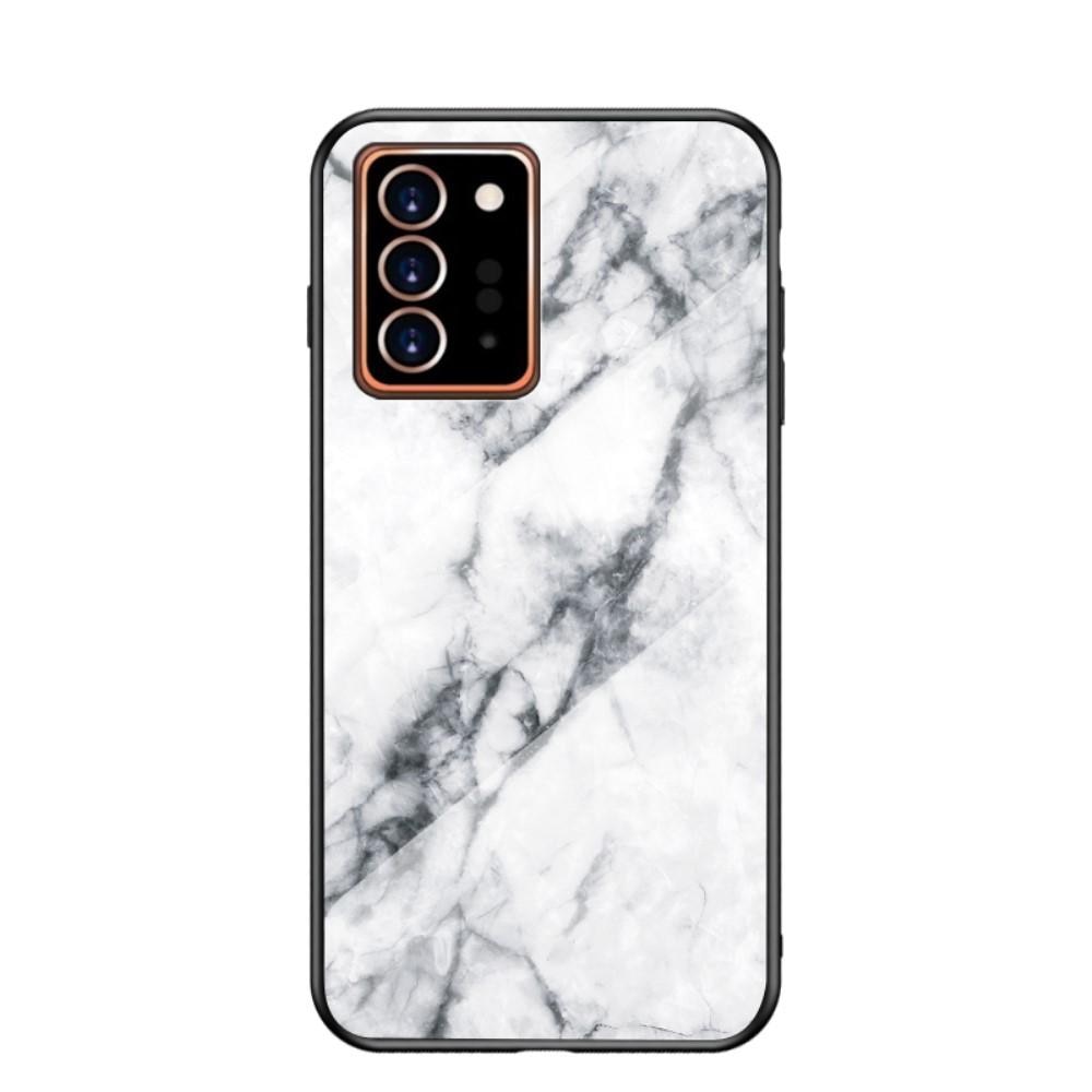 Samsung Galaxy Note 20 Ultra Hülle Gehärtetem Glas White Marble