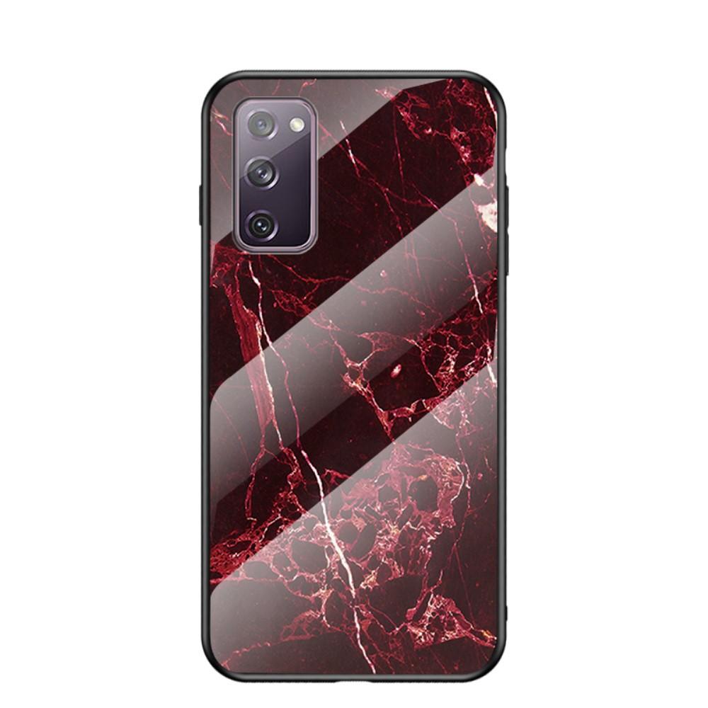 Samsung Galaxy S20 FE Hülle aus gehärtetem Glas Red Marble