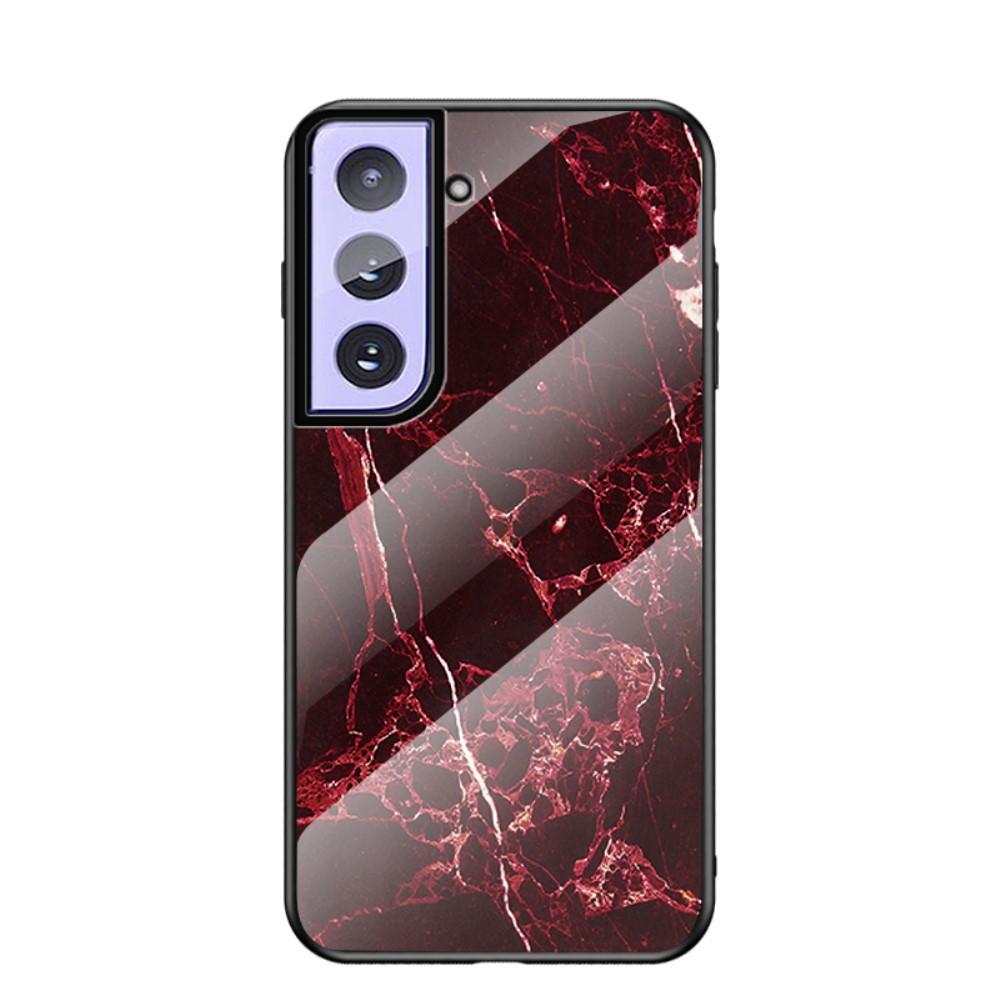 Samsung Galaxy S21 Hülle aus gehärtetem Glas Red Marble