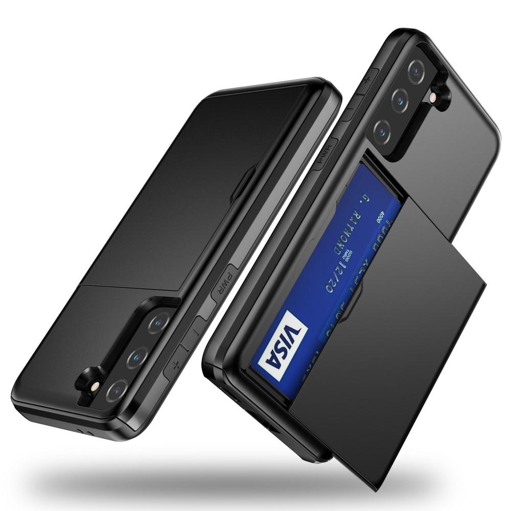 Samsung Galaxy S21 Handyhülle mit Kartenhalter Schwarz
