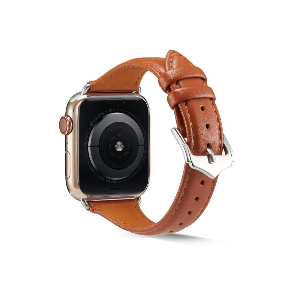 Apple Watch 45mm Series 9 Slim Lederarmband cognac