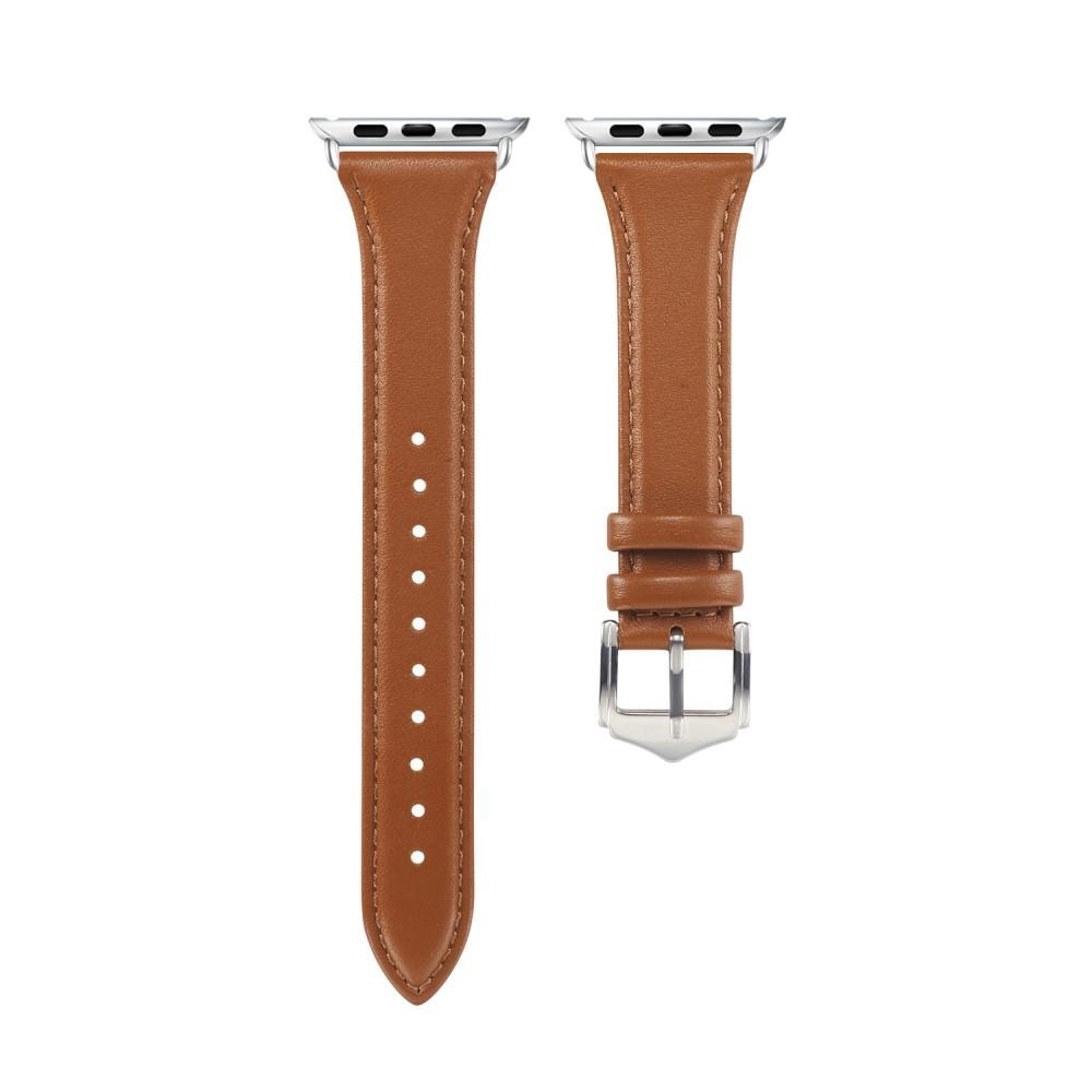 Apple Watch 45mm Series 9 Slim Lederarmband cognac