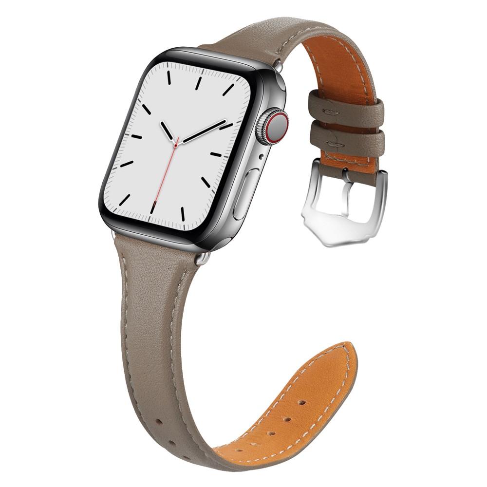 Apple Watch 41mm Series 8 Slim Lederarmband grau