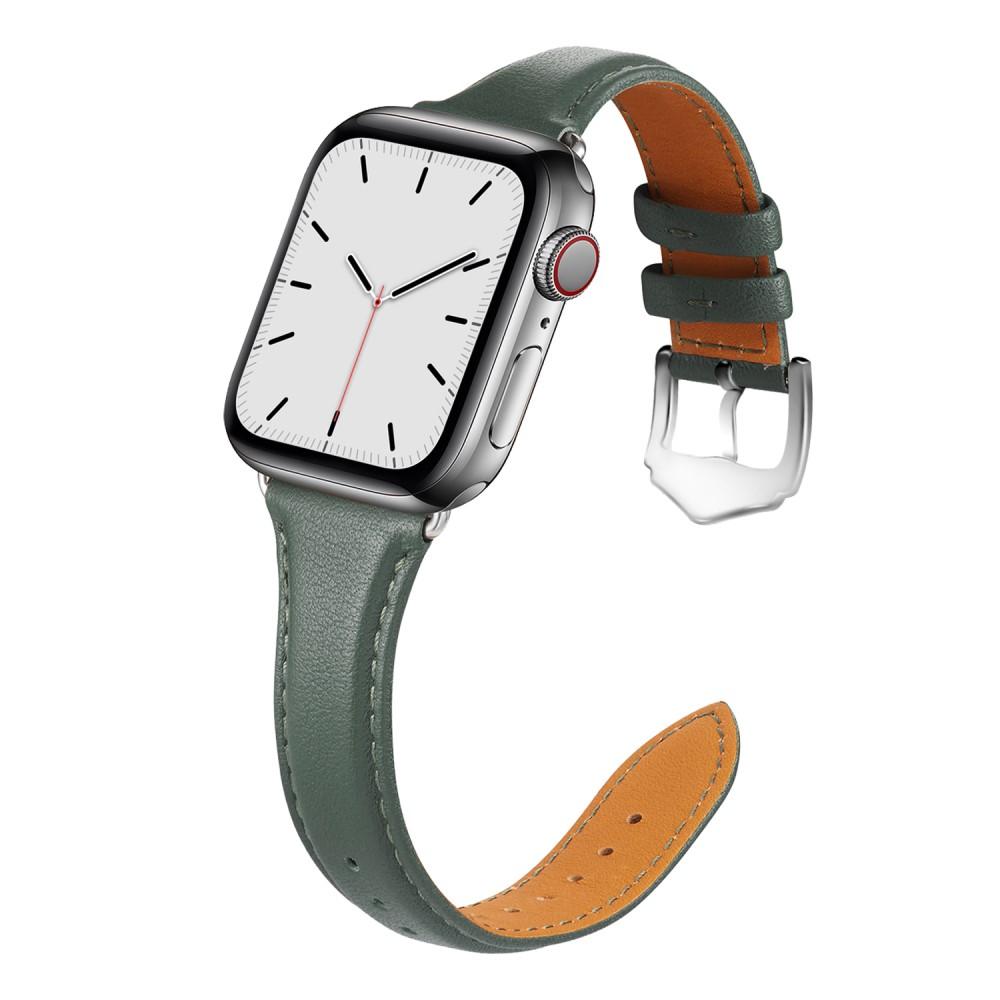 Apple Watch 41mm Series 8 Slim Lederarmband grün