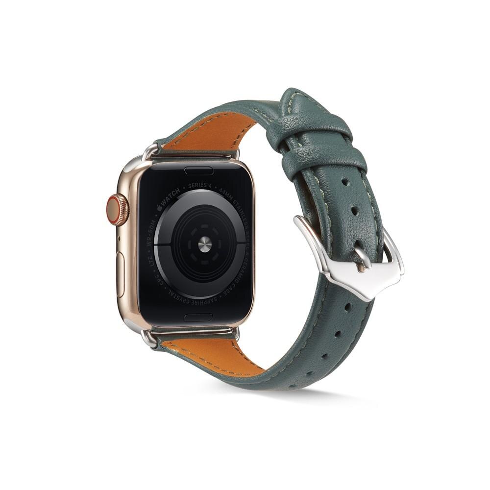 Apple Watch 41mm Series 8 Slim Lederarmband grün