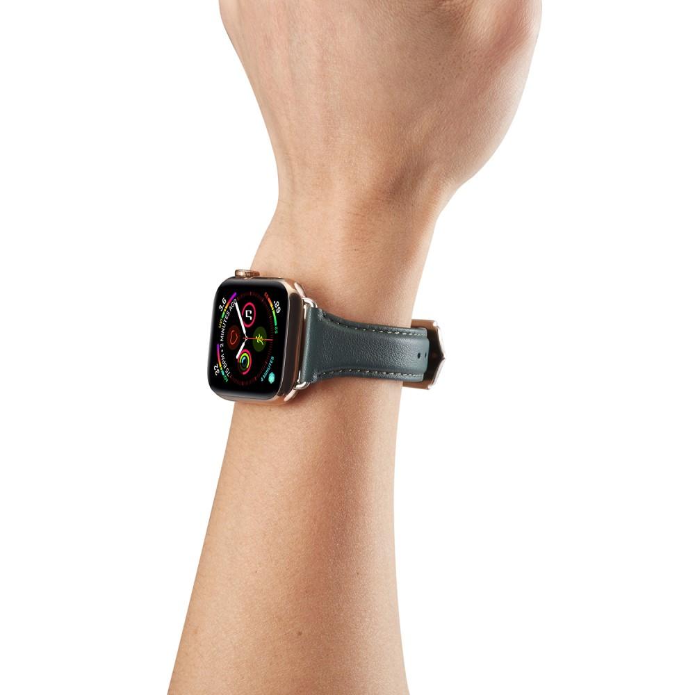 Apple Watch Ultra 49mm Slim Lederarmband grün