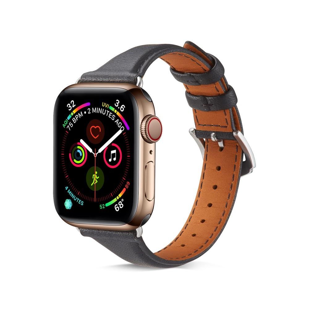 Apple Watch 42mm Slim Lederarmband schwarz