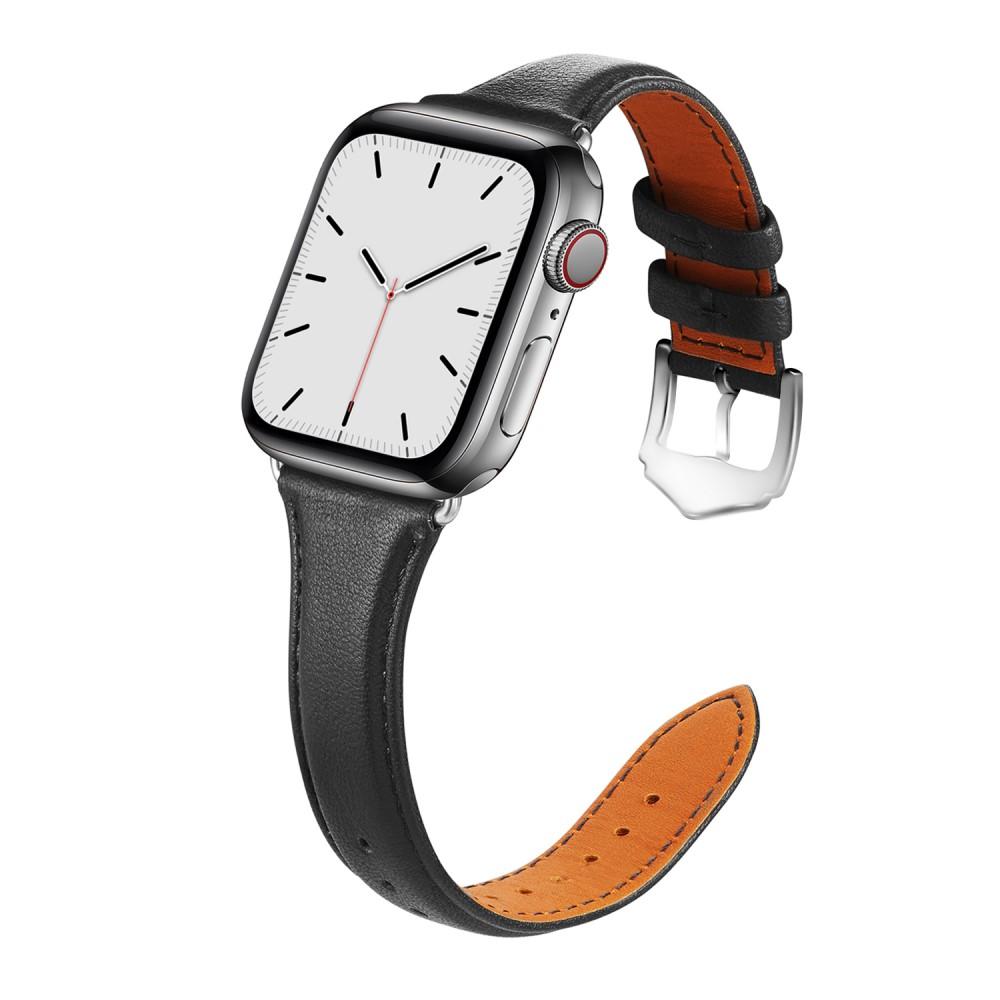 Apple Watch 40mm Slim Lederarmband schwarz