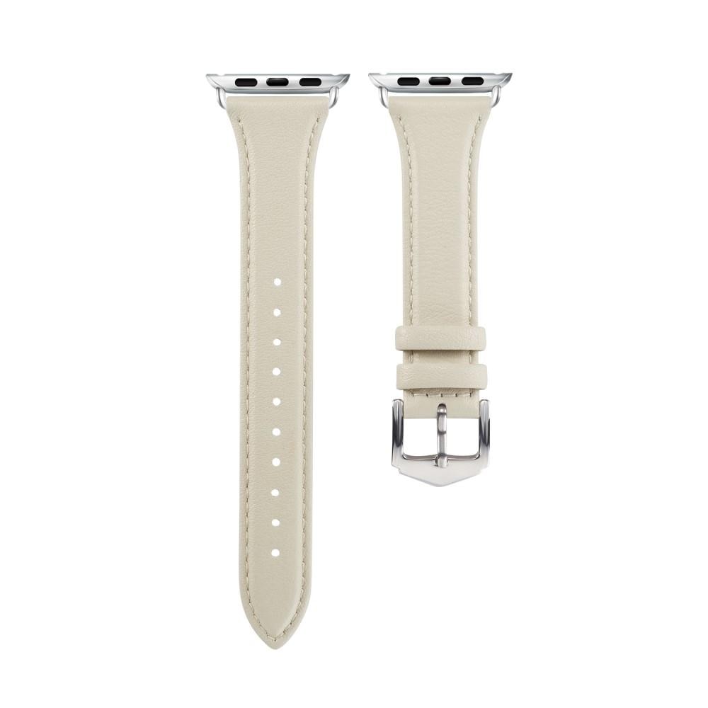 Apple Watch 41mm Series 7 Slim Lederarmband beige