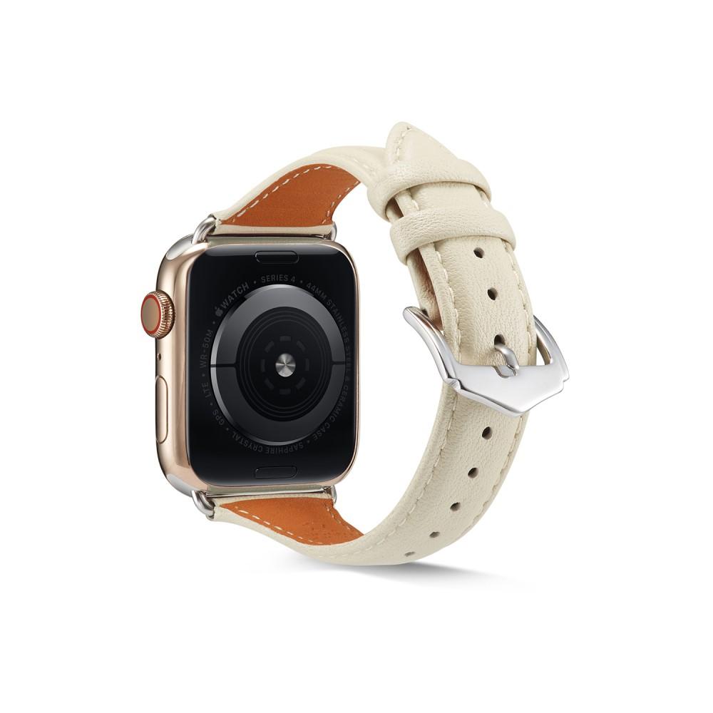 Apple Watch 41mm Series 9 Slim Lederarmband beige