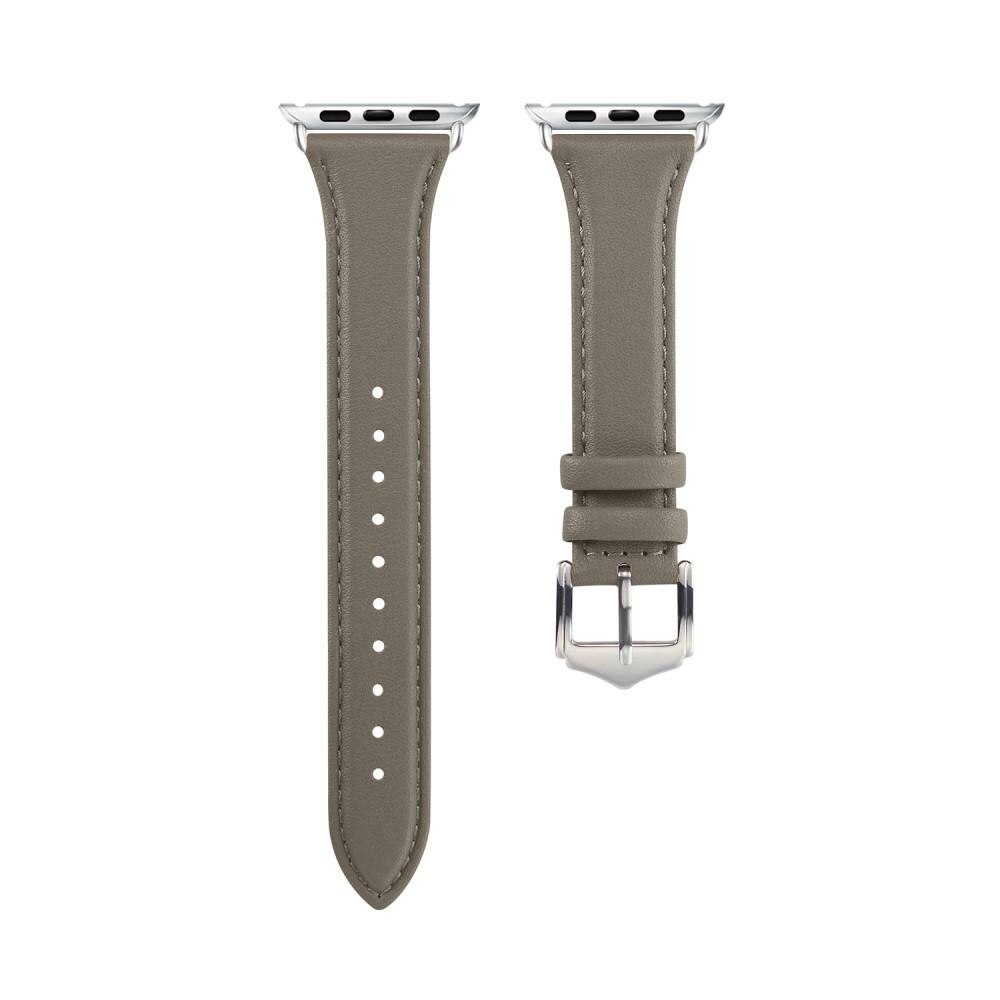 Apple Watch Series 8 45mm Slim Lederarmband Grau