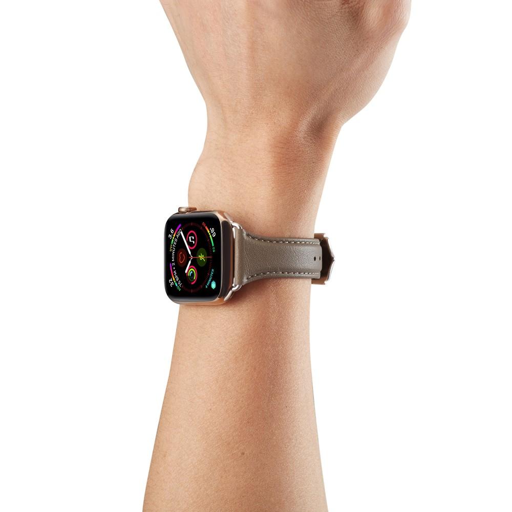 Apple Watch Series 8 45mm Slim Lederarmband Grau