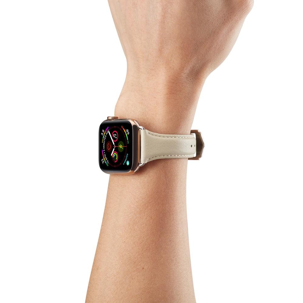 Apple Watch Ultra 49mm Slim Lederarmband beige