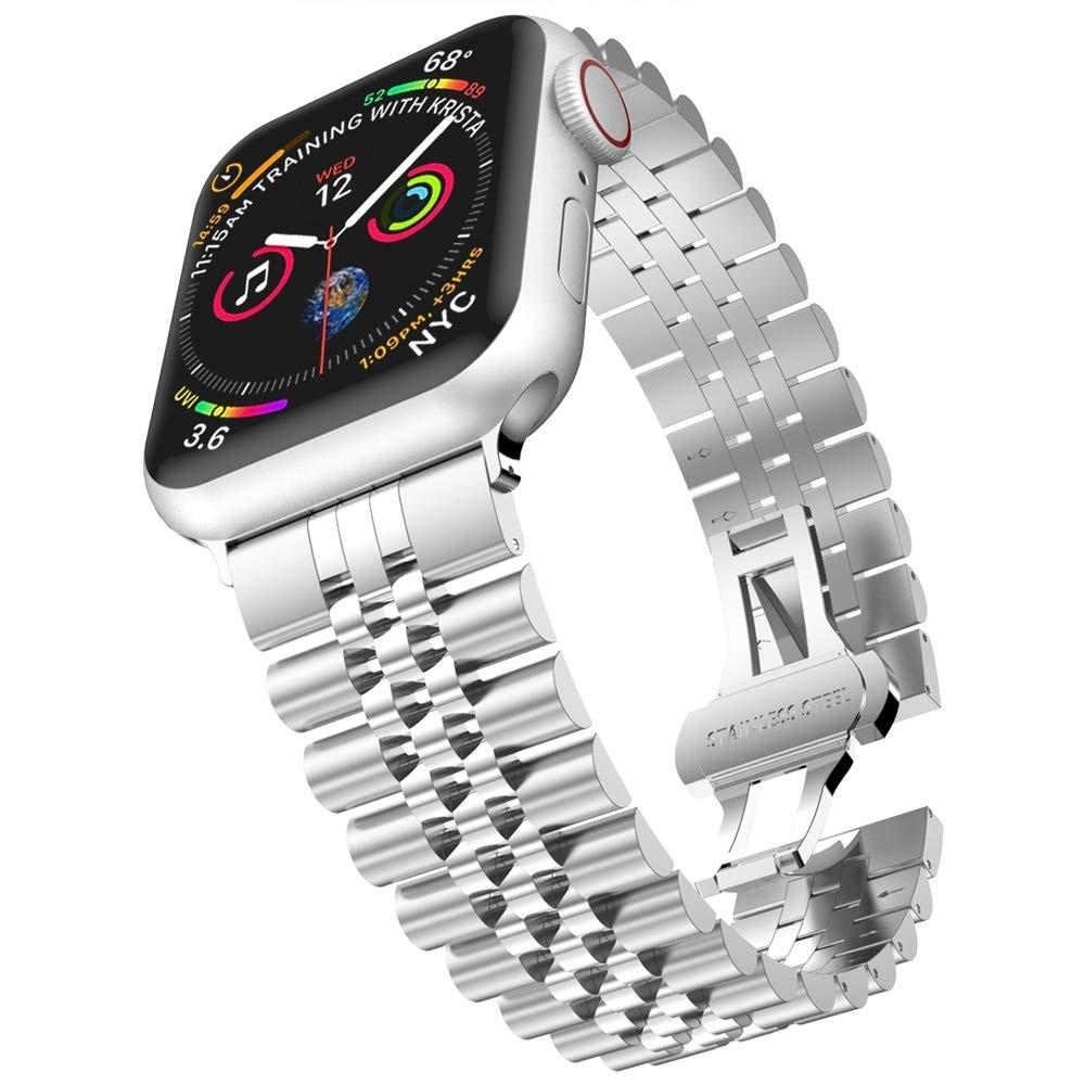 Apple Watch 45mm Series 7 Stainless Steel Bracelet silber