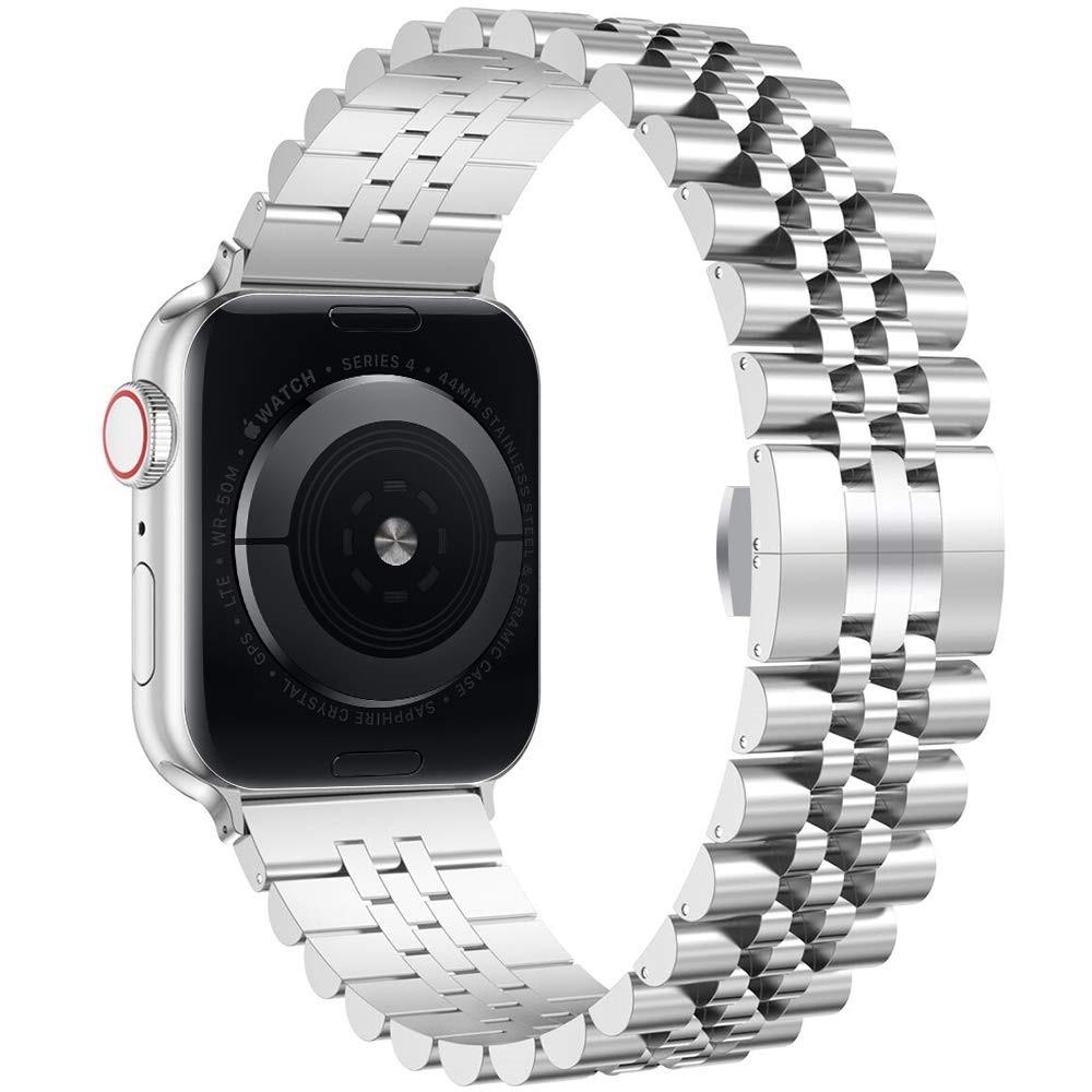 Apple Watch 45mm Series 7 Stainless Steel Bracelet silber