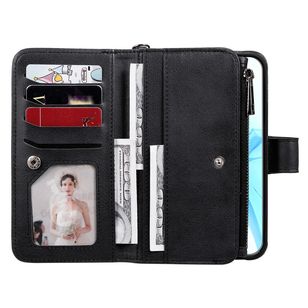 iPhone 12/12 Pro Zipper Magnet Wallet Schwarz