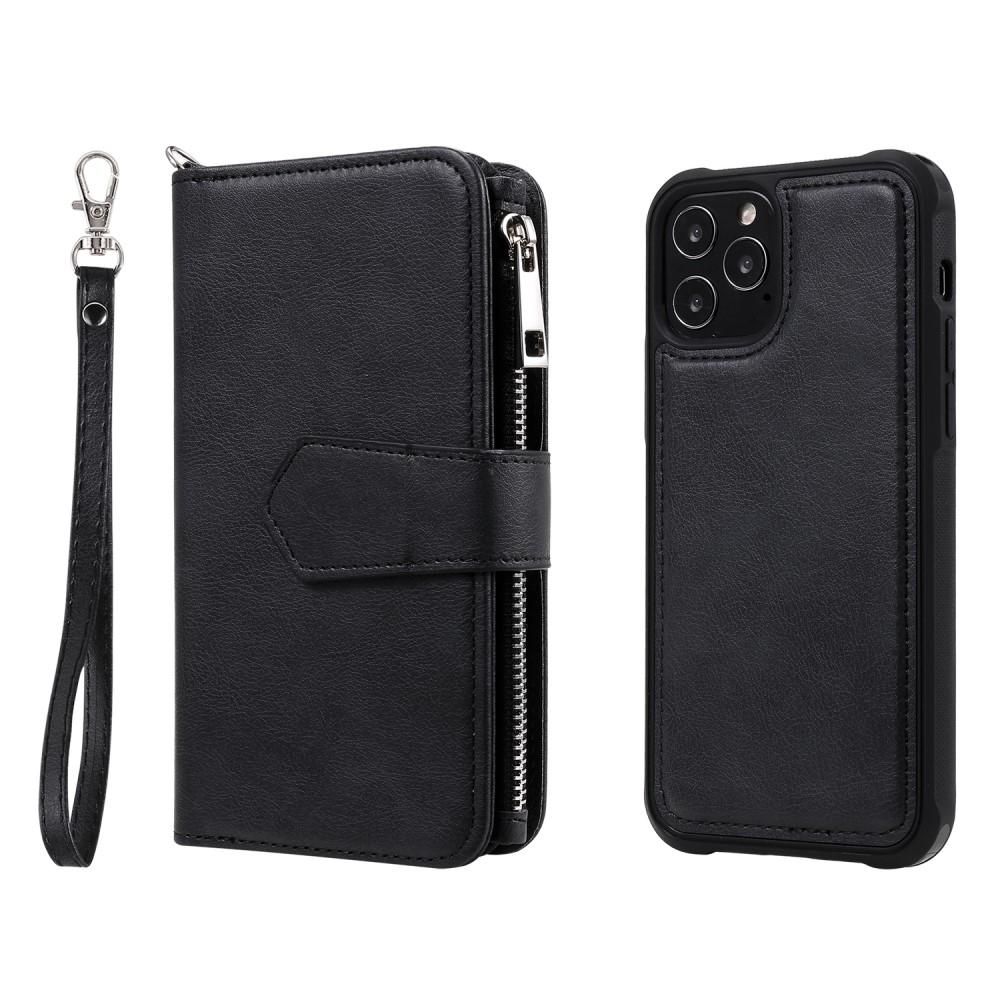 iPhone 12/12 Pro Zipper Magnet Wallet Schwarz