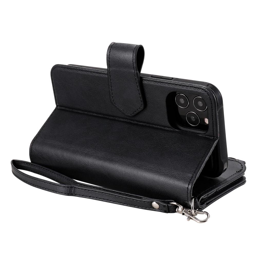 iPhone 12/12 Pro Zipper Magnet Wallet Schwarz