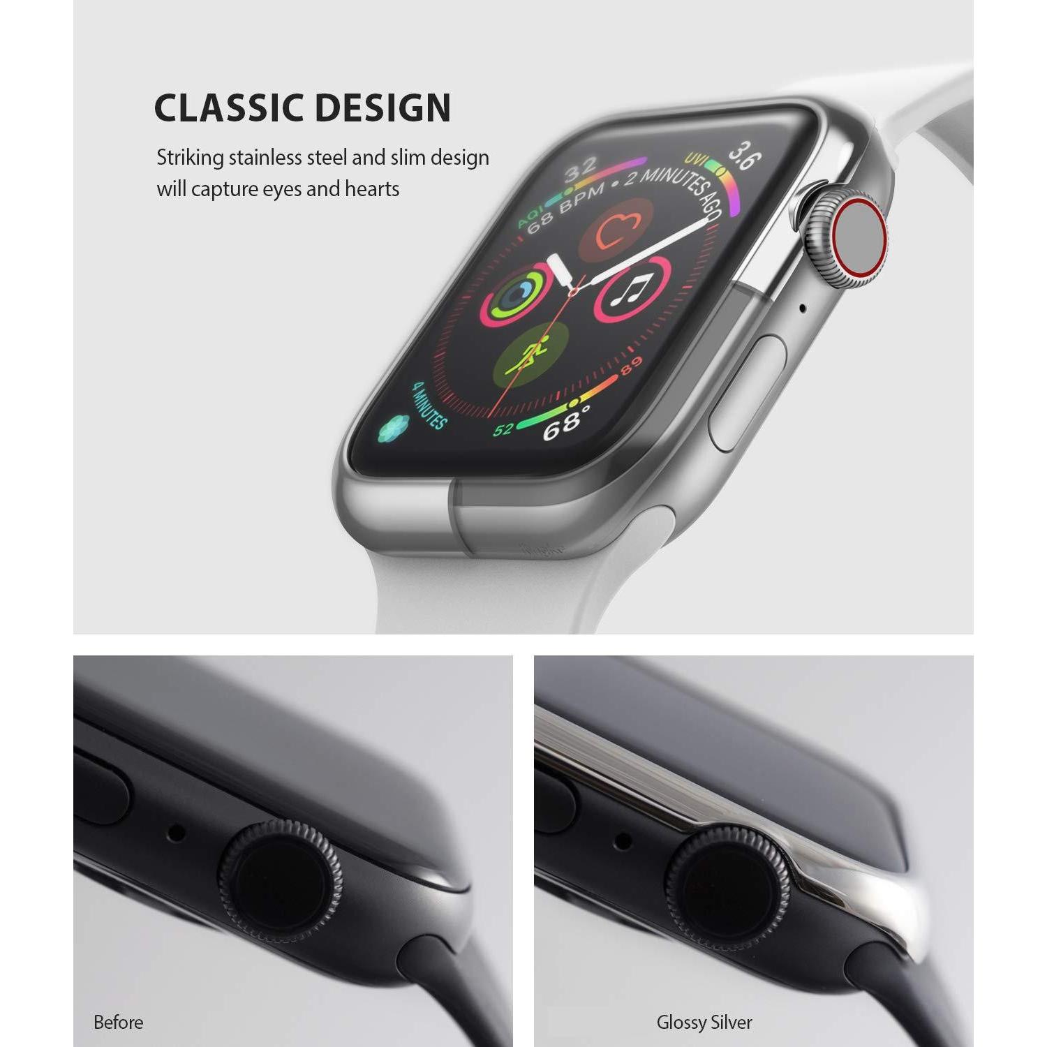 Bezel Styling Apple Watch 45mm Series 8 Silber