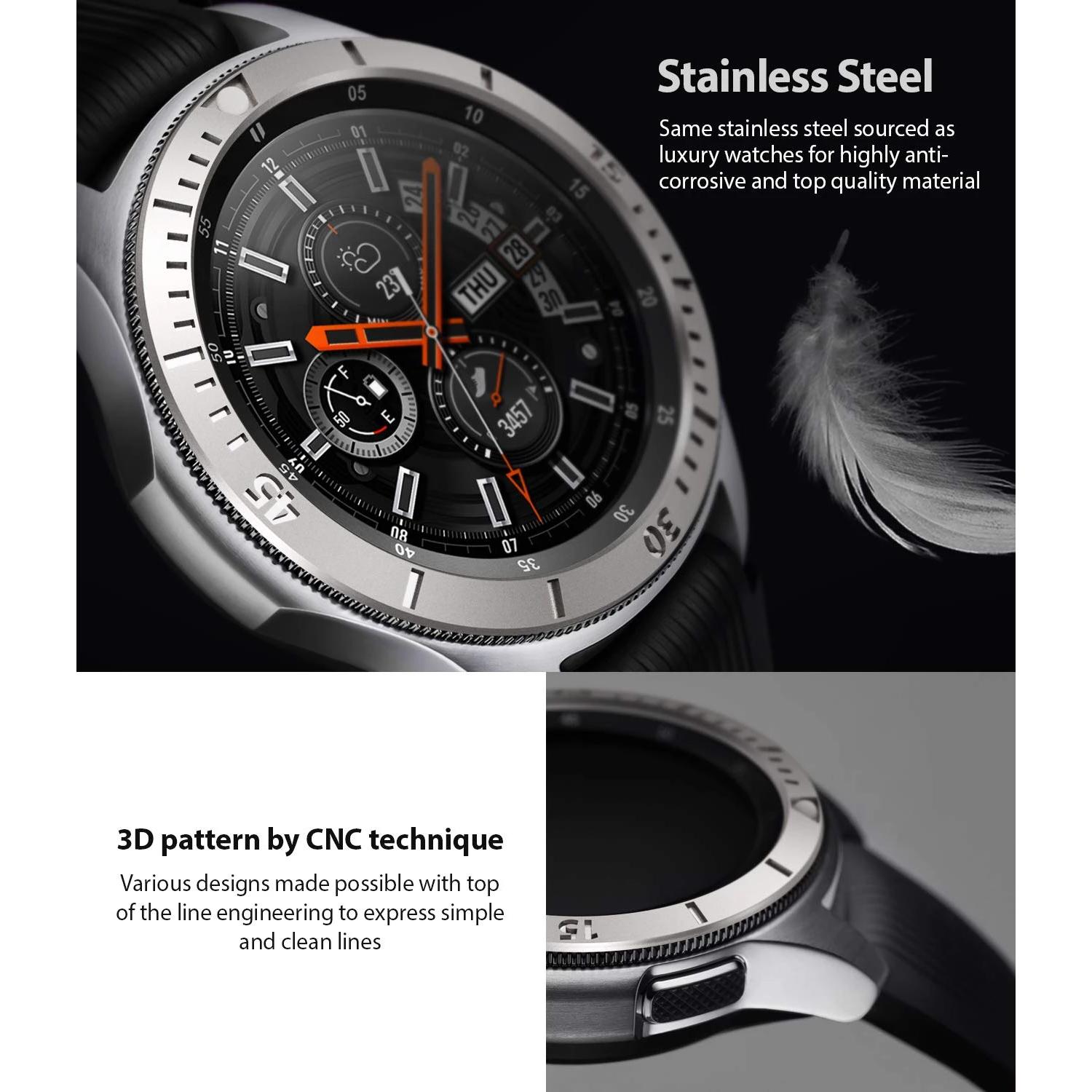 Bezel Styling Samsung Galaxy Watch 46mm/Gear S3 Silber