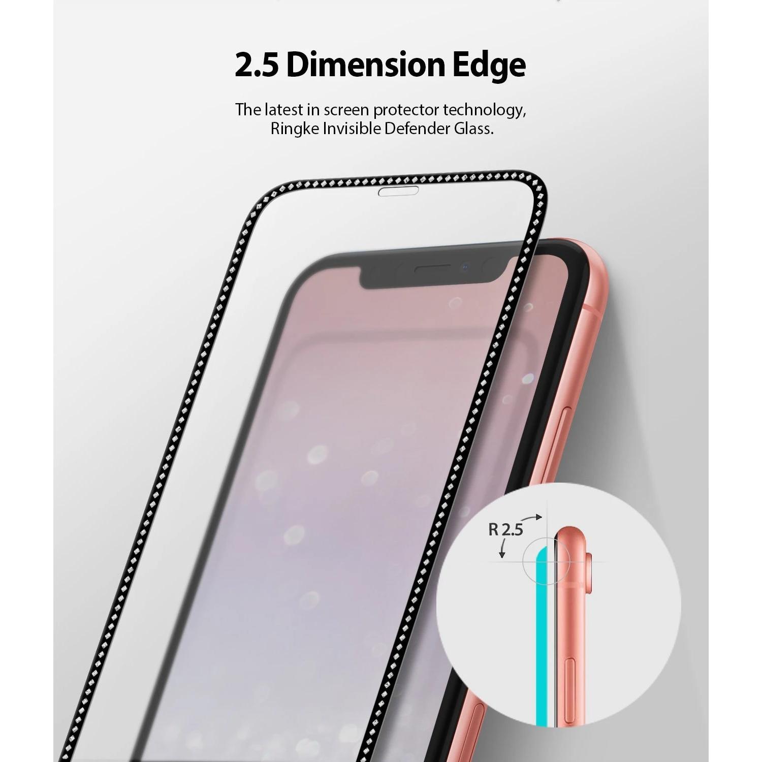 Invisible Defender Glass Jewel Edition iPhone 11/XR Schwarz