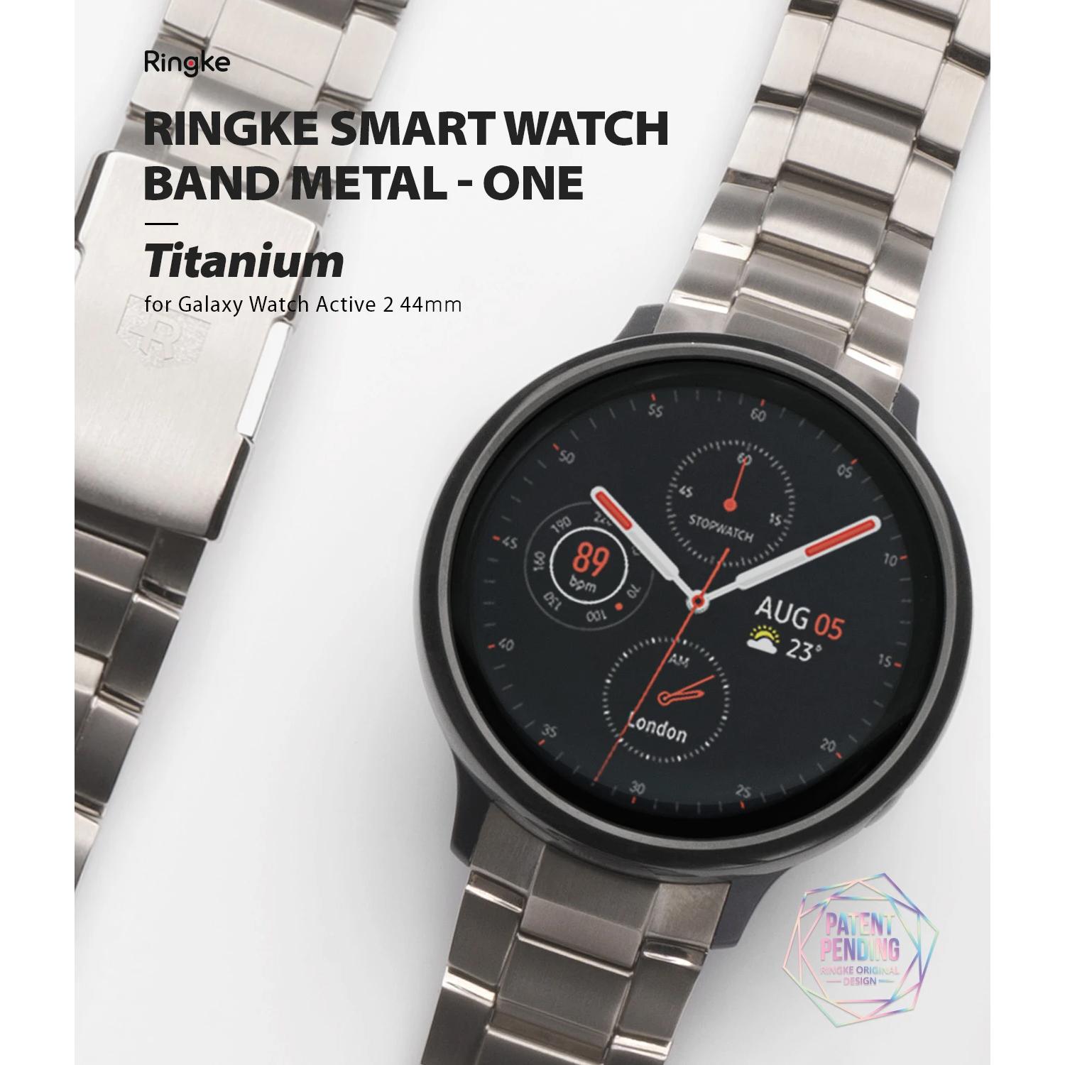 Metal One Titanium Armband Samsung Galaxy Watch Active 2 44mm Silber