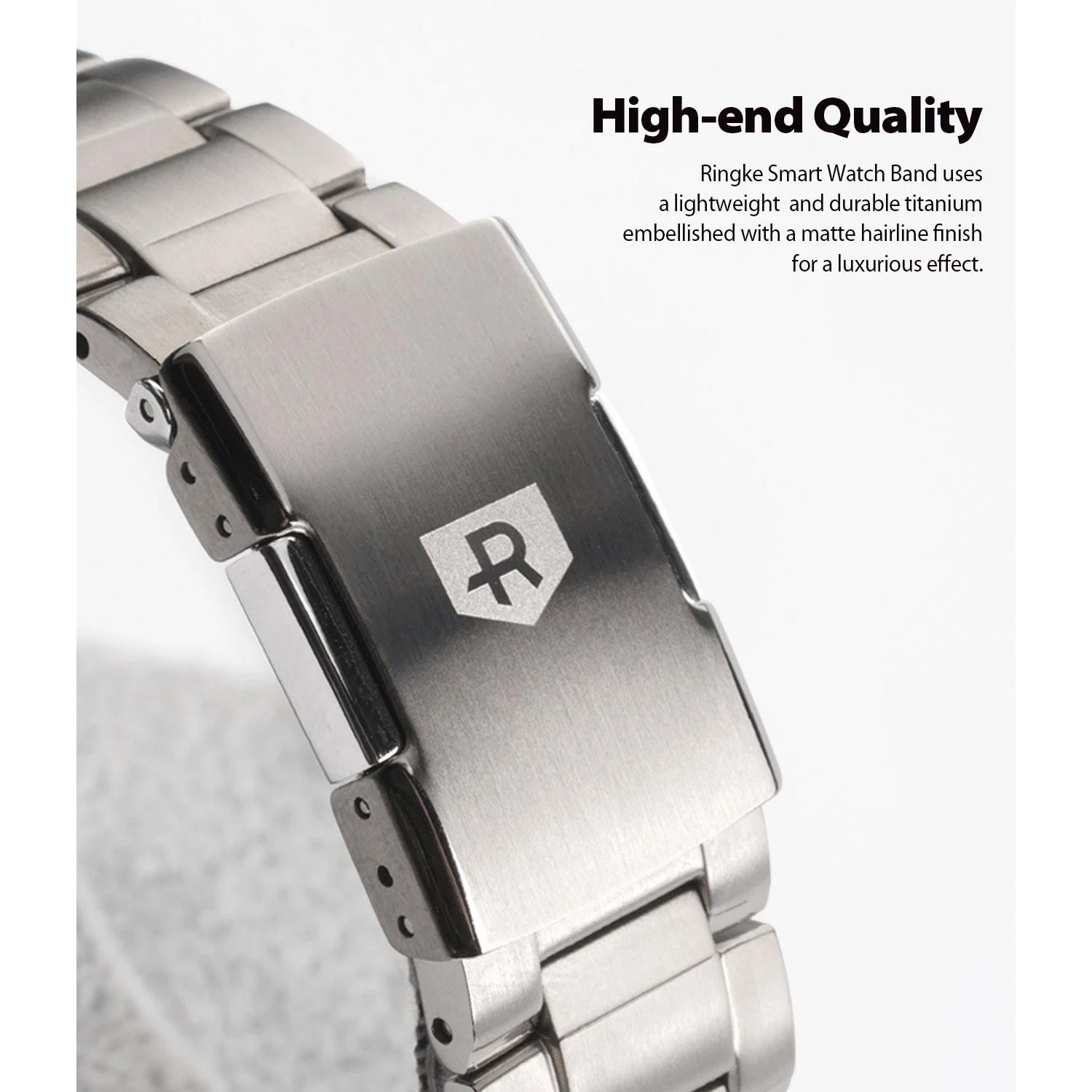 Metal One Titanium Armband Samsung Galaxy Watch Active 2 44mm Silber