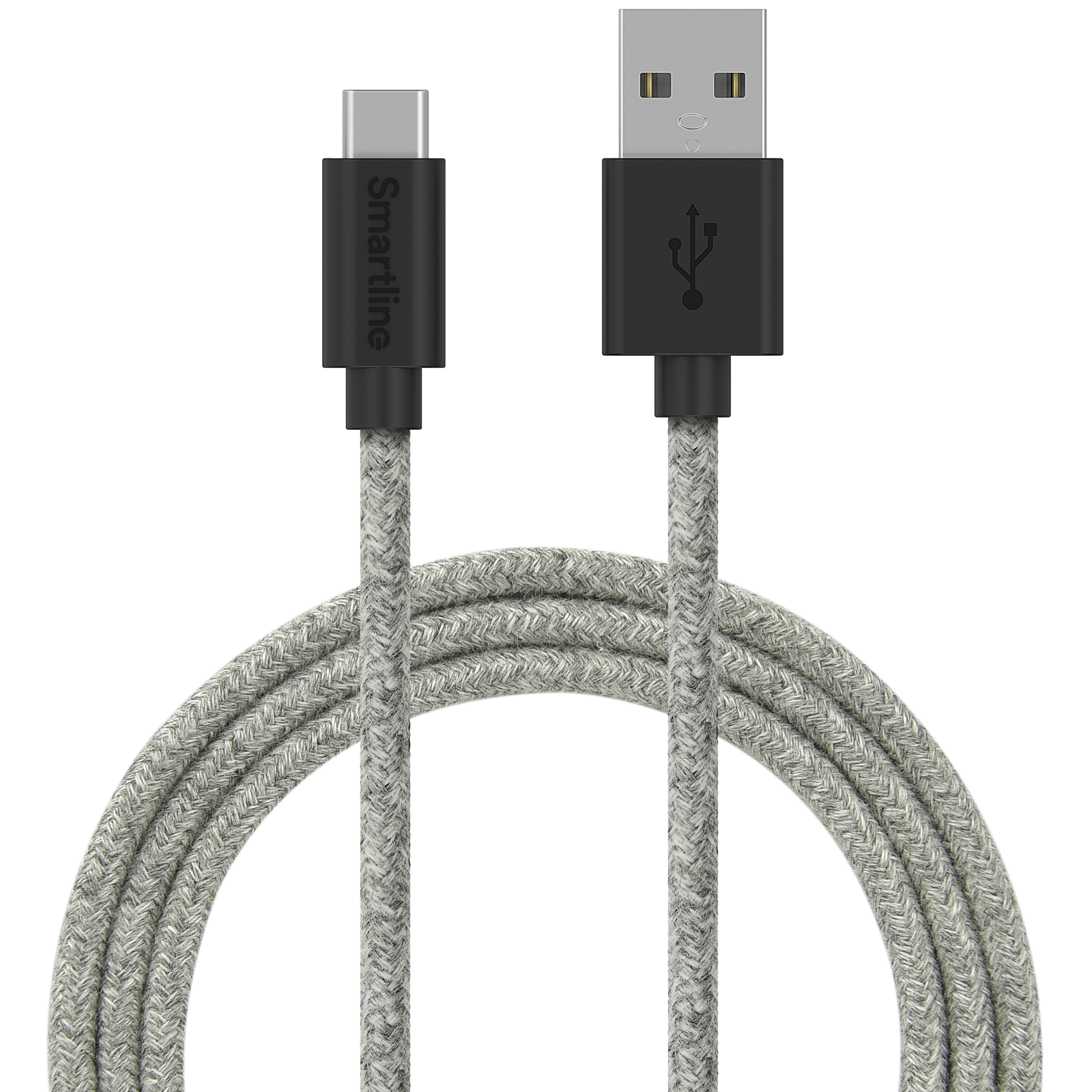 Fuzzy USB-kabel USB-C 2m USB-C Grau