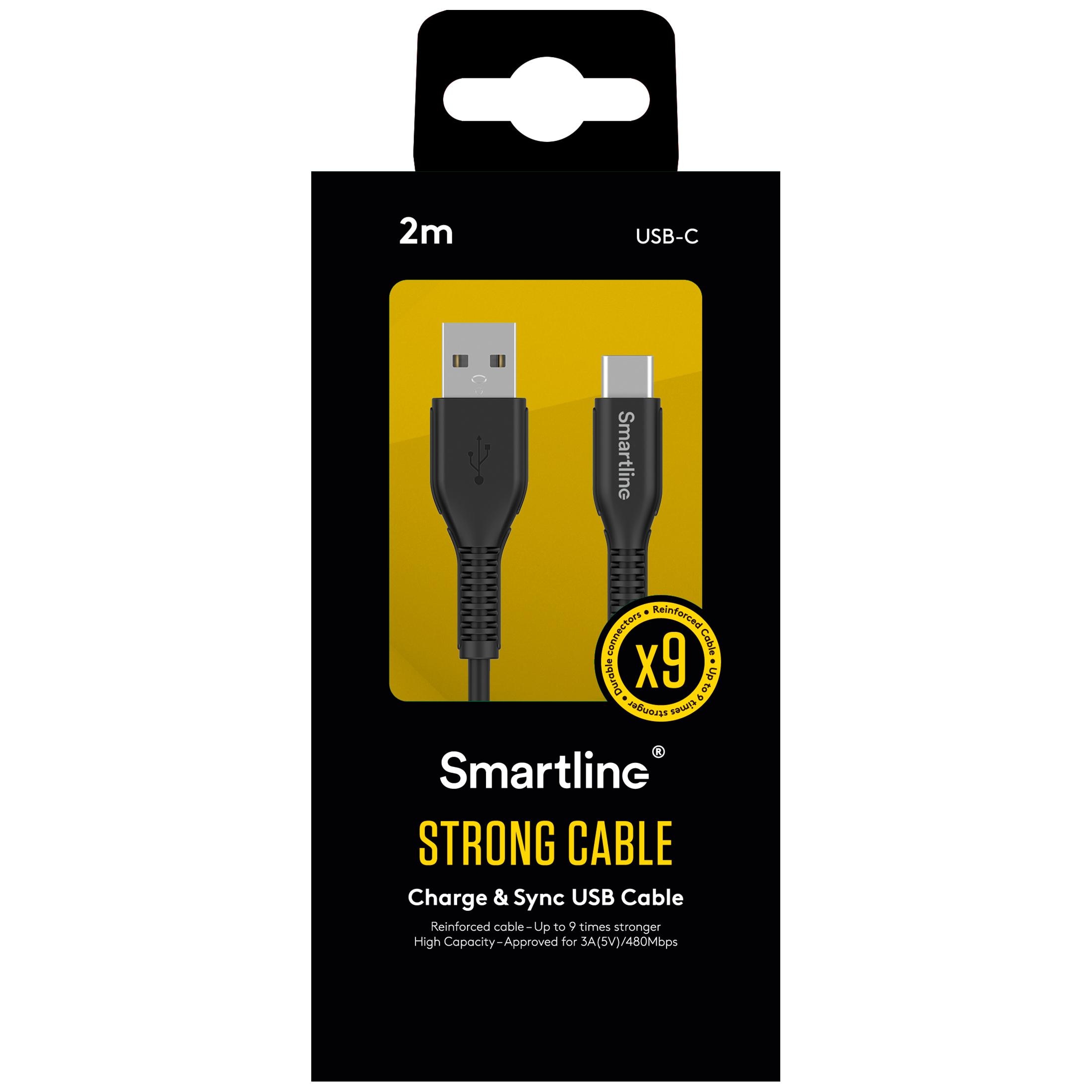 Strong USB-kabel USB-C 2m Schwarz