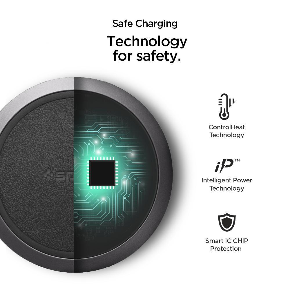 F308W Fast Wireless Qi Charger Schwarz