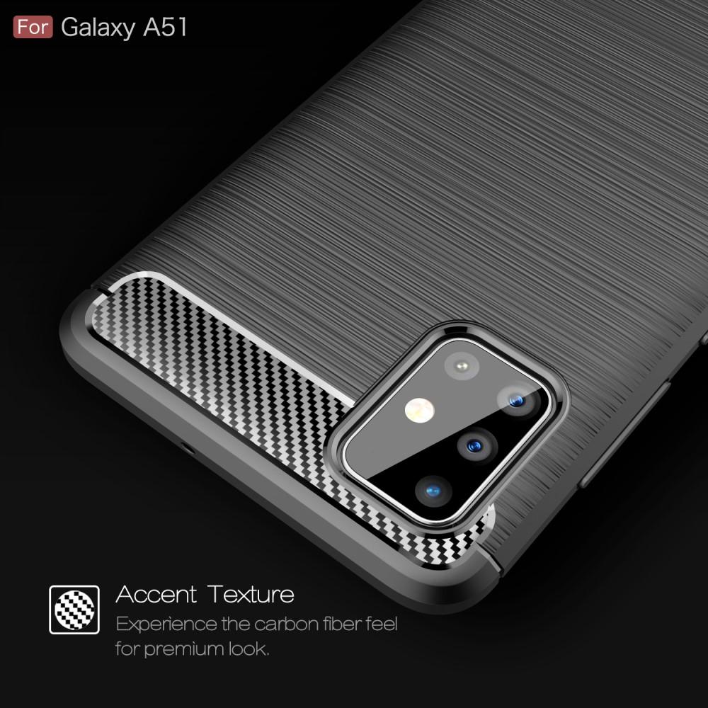 Samsung Galaxy A51 Hülle TPU Brushed Schwarz