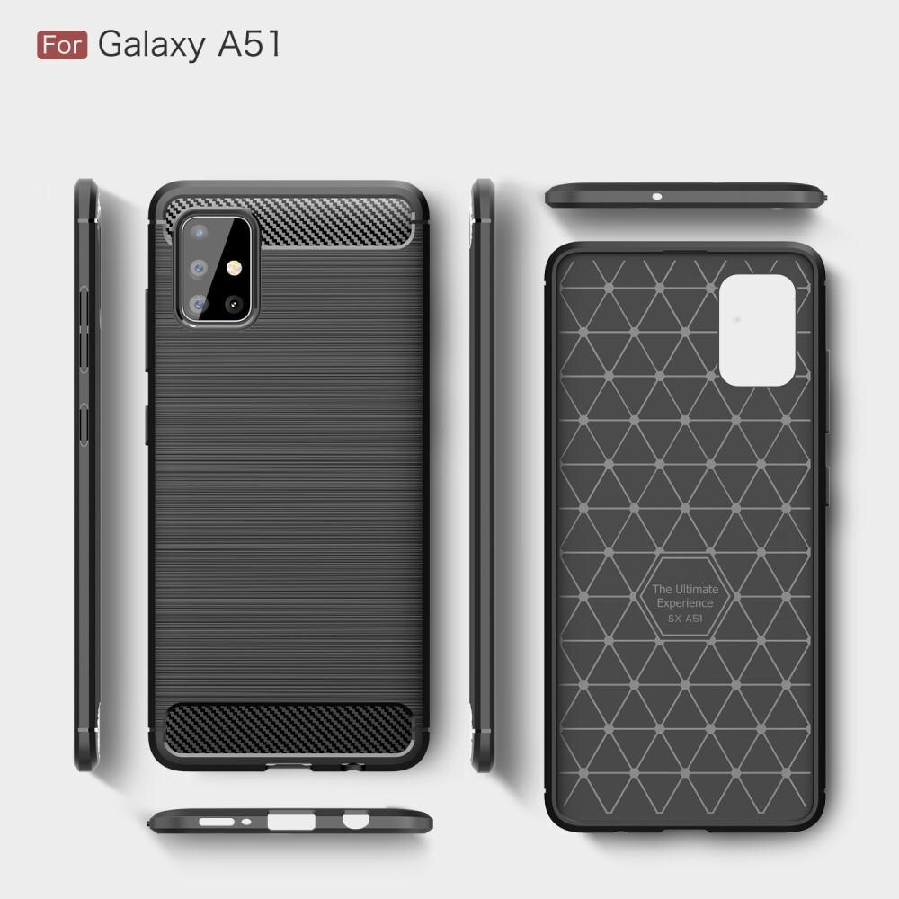 Samsung Galaxy A51 Hülle TPU Brushed Schwarz