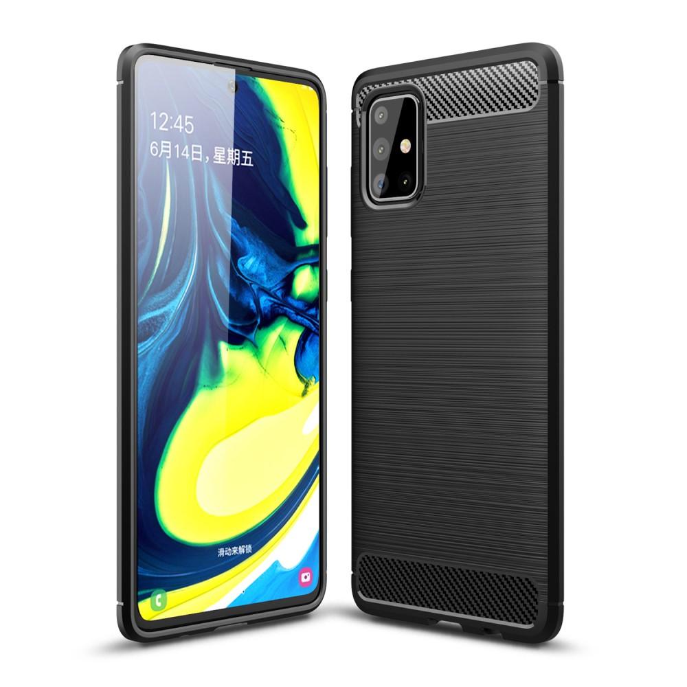 Samsung Galaxy A71 Hülle TPU Brushed Schwarz