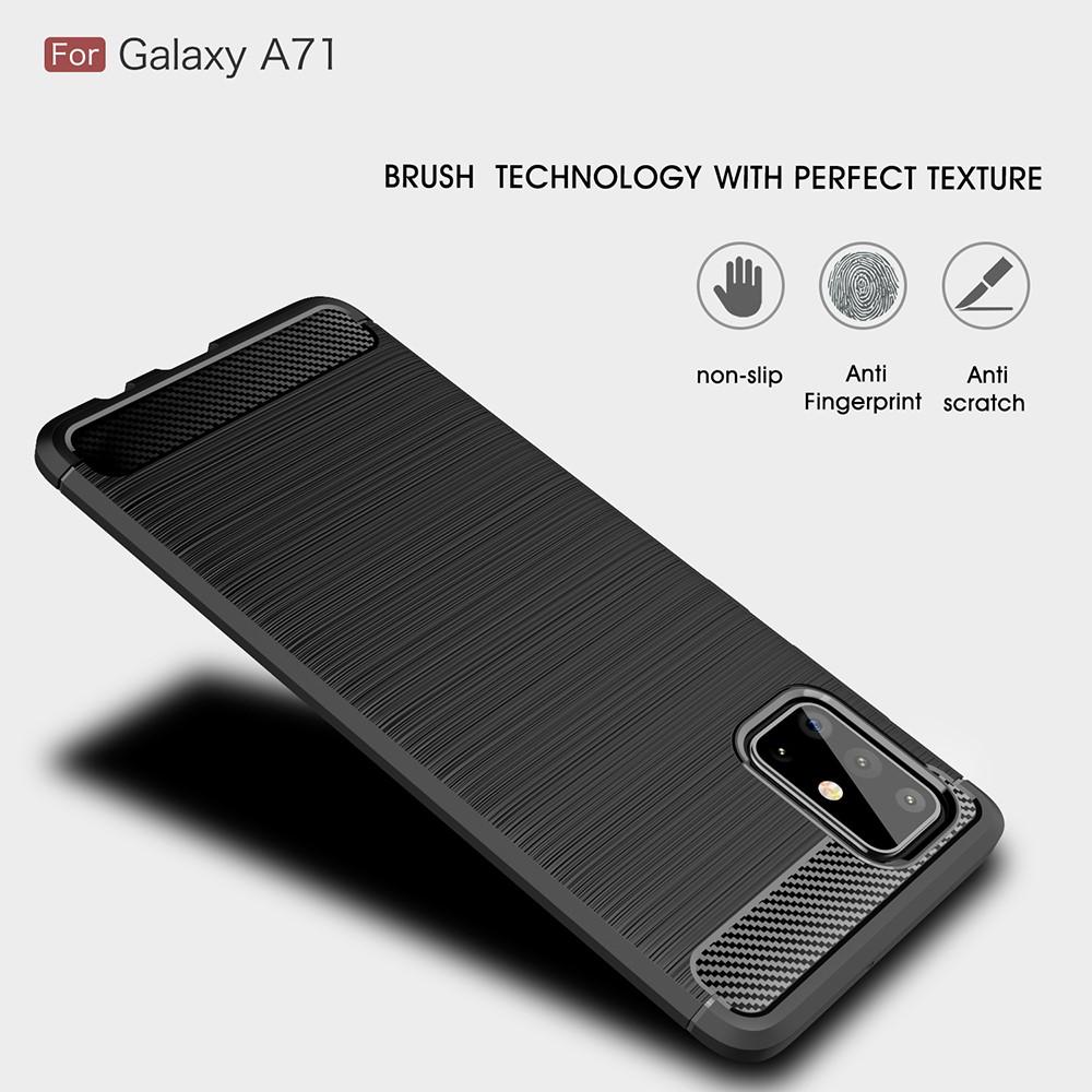 Samsung Galaxy A71 Hülle TPU Brushed Schwarz