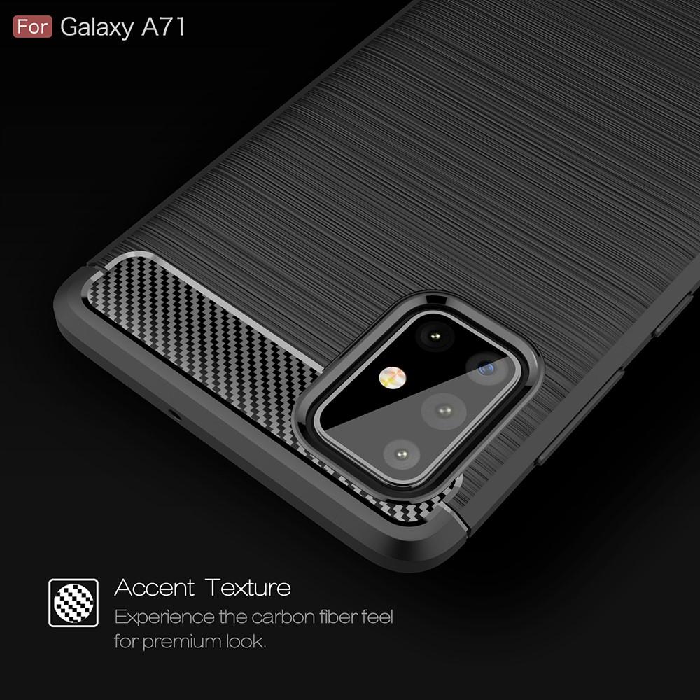 Samsung Galaxy A71 Hülle TPU Brushed Schwarz