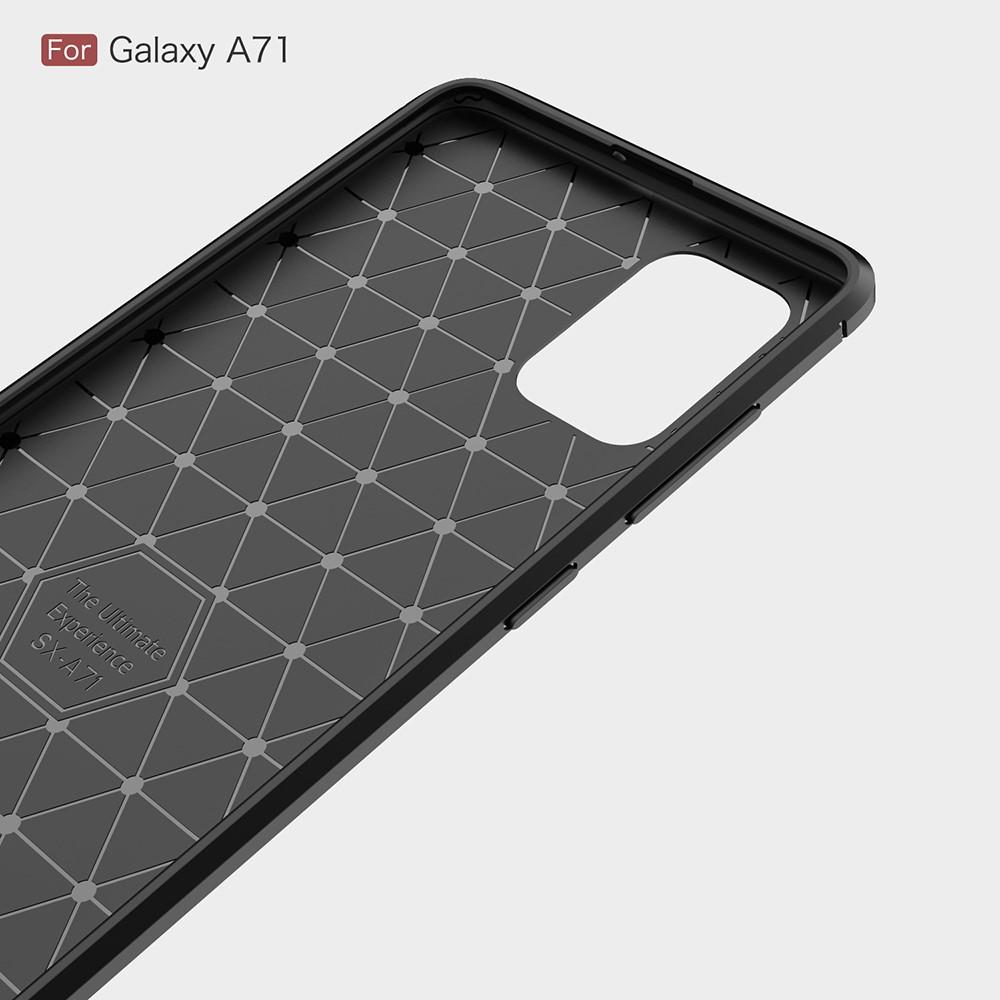 Samsung Galaxy A71 Hülle TPU Brushed Schwarz