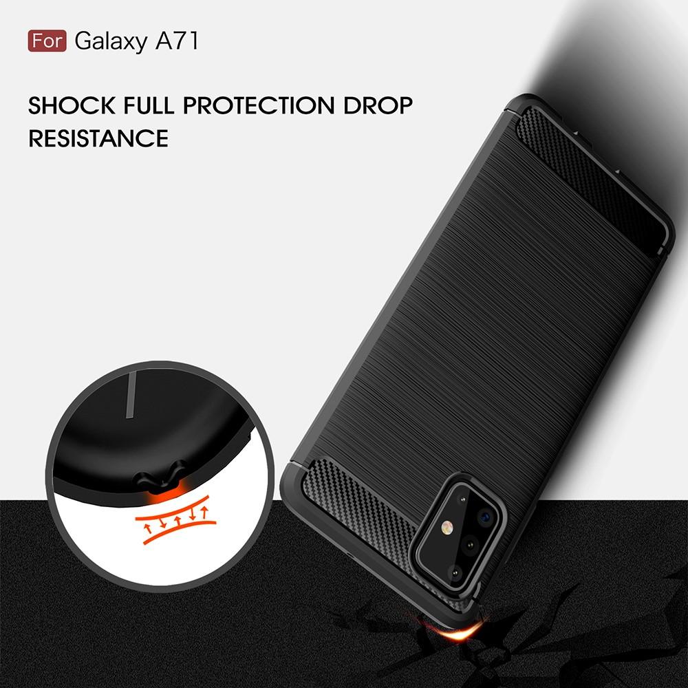 Samsung Galaxy A71 Hülle TPU Brushed Schwarz