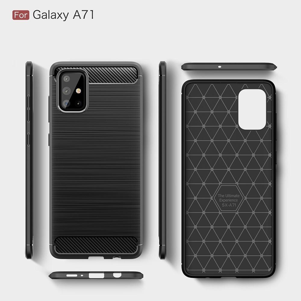 Samsung Galaxy A71 Hülle TPU Brushed Schwarz