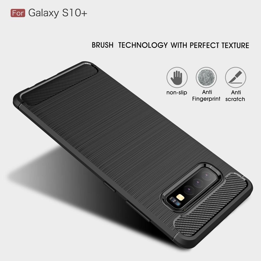 Samsung Galaxy S10 Plus Hülle TPU Brushed Schwarz