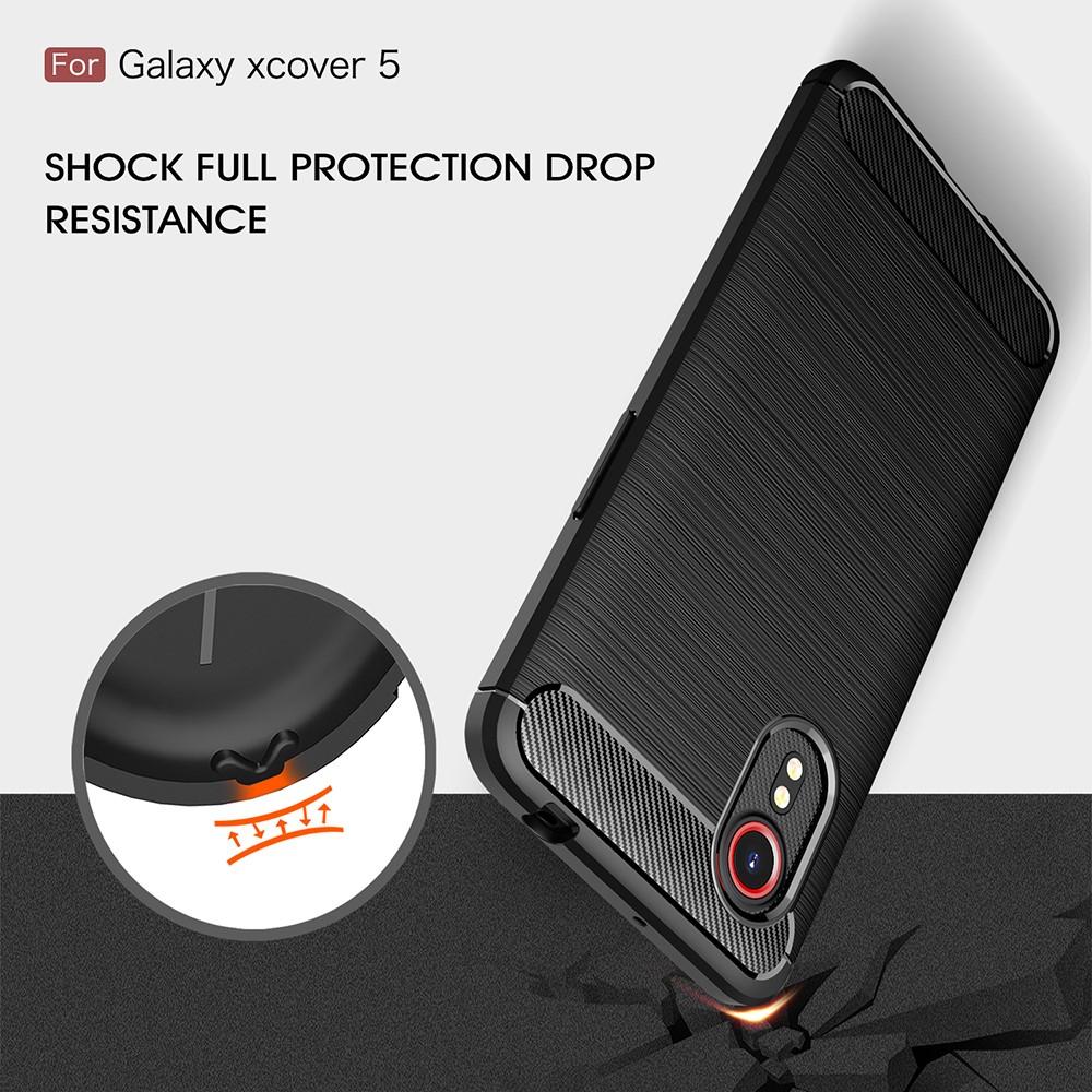 Samsung Galaxy Xcover 5 Hülle TPU Brushed Schwarz