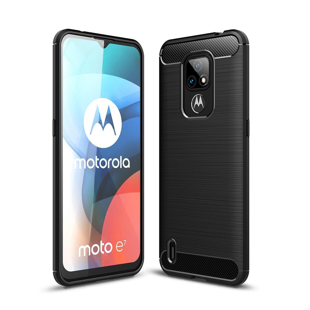 Motorola Moto E7 Hülle TPU Brushed Schwarz