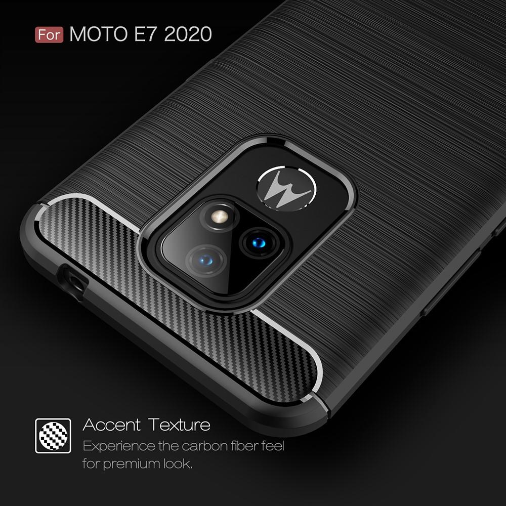 Motorola Moto E7 Hülle TPU Brushed Schwarz