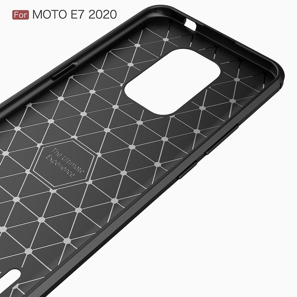 Motorola Moto E7 Hülle TPU Brushed Schwarz
