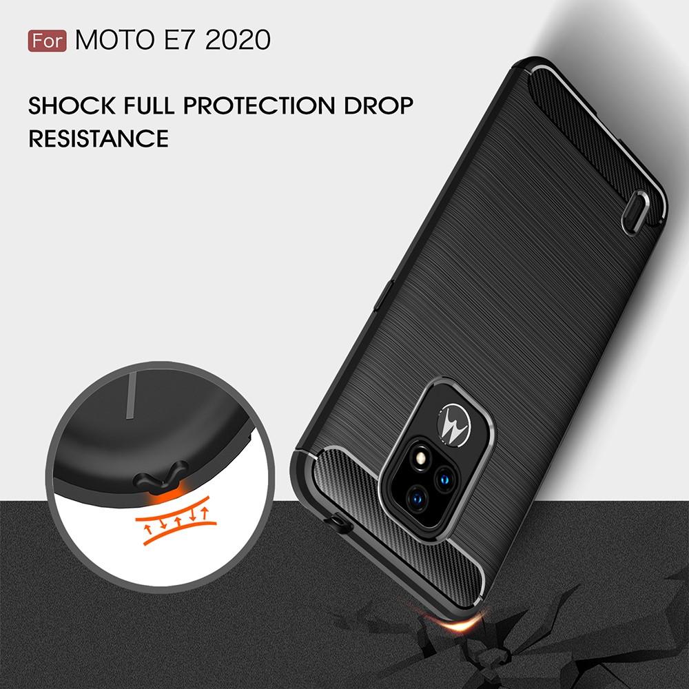 Motorola Moto E7 Hülle TPU Brushed Schwarz