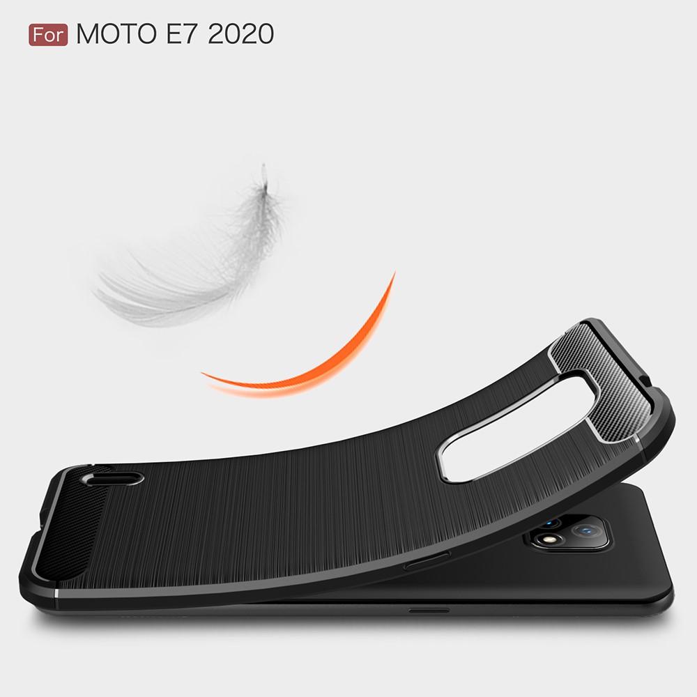 Motorola Moto E7 Hülle TPU Brushed Schwarz