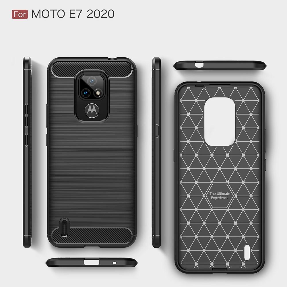 Motorola Moto E7 Hülle TPU Brushed Schwarz
