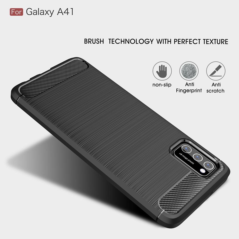 Samsung Galaxy A41 Hülle TPU Brushed Schwarz