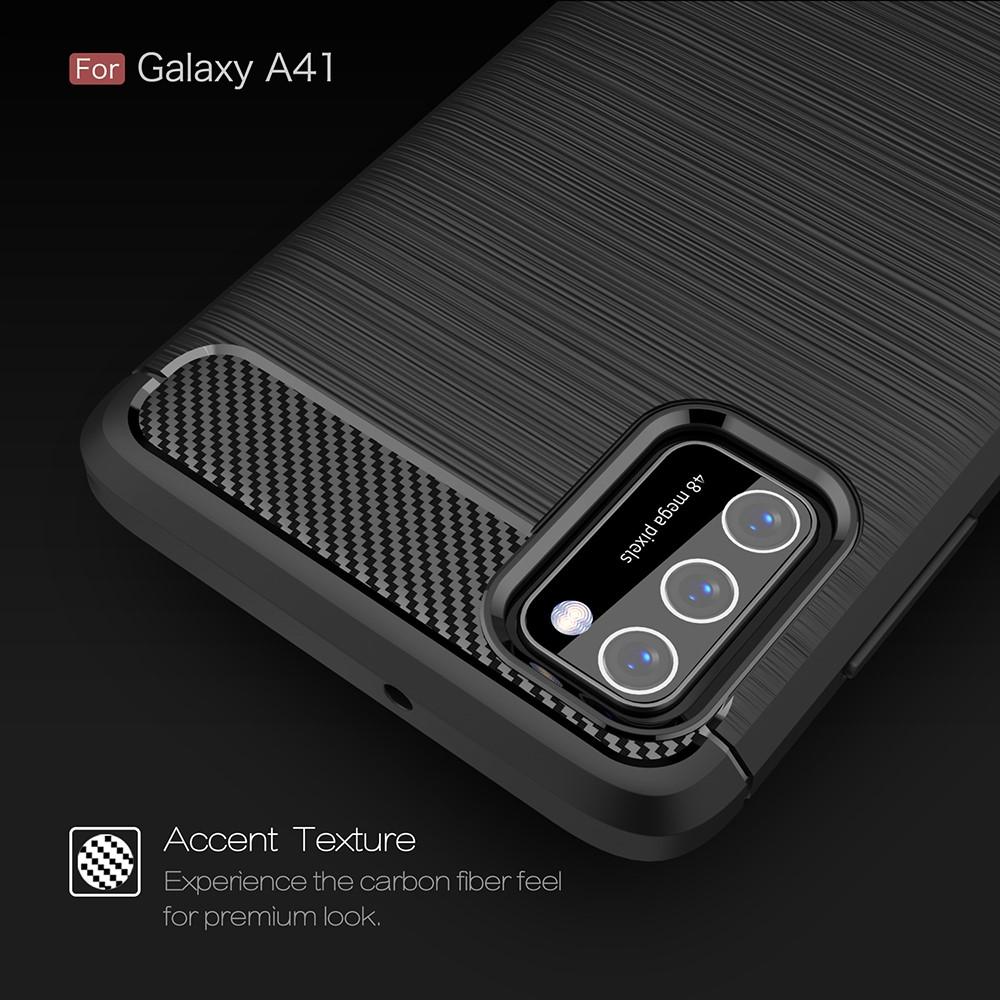 Samsung Galaxy A41 Hülle TPU Brushed Schwarz